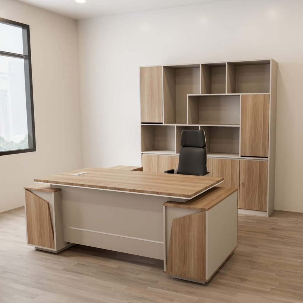 Bàn giám đốc kết hợp tủ hiện đại
