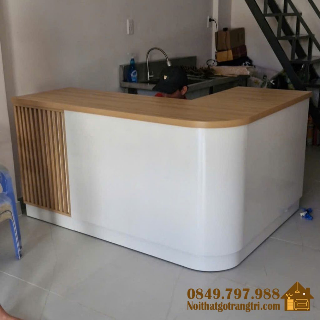 Quầy cafe gỗ mdf chống ẩm