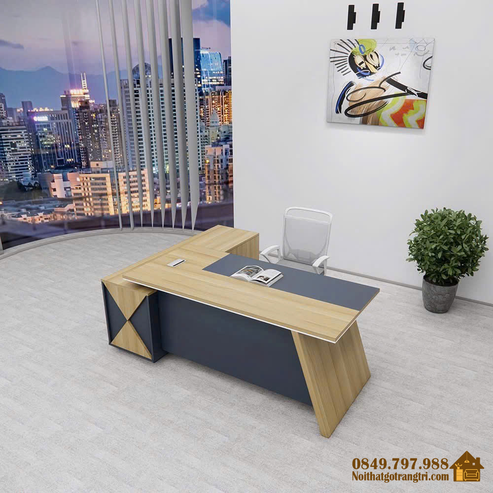 Bàn giám đốc gỗ mdf hiện đại giá xưởng